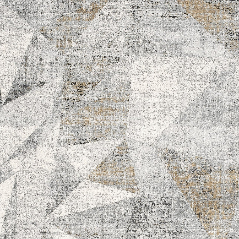 HomeRoots 8' x 11' Gray Distressed Prism Modern Area Rug