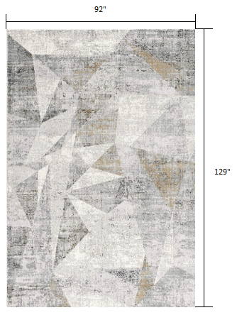 HomeRoots 8' x 11' Gray Distressed Prism Modern Area Rug
