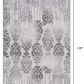 HomeRoots 8' x 11' Gray Dripping Damask Area Rug