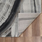HomeRoots 8' x 11' Gray Ivory Abstract Strokes Modern Area Rug