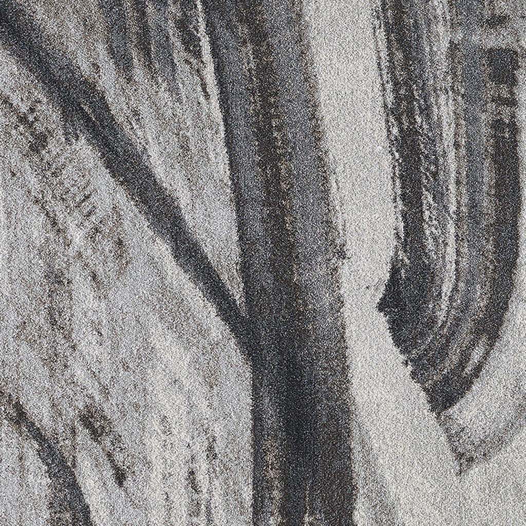 HomeRoots 8' x 11' Gray Ivory Abstract Strokes Modern Area Rug