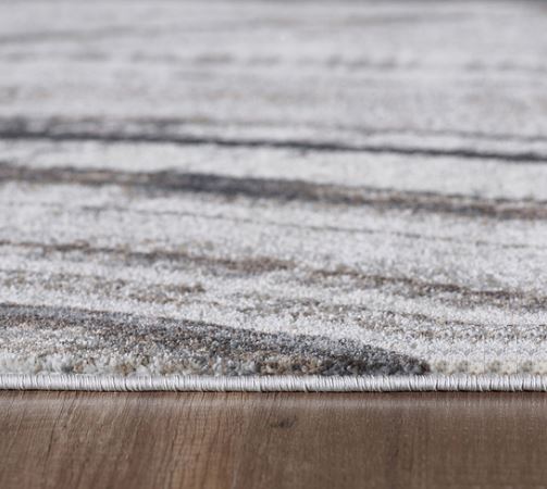 HomeRoots 8' x 11' Gray Ivory Abstract Strokes Modern Area Rug