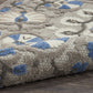 HomeRoots 8' x 11' Gray and Blue Vines Indoor Outdoor Area Rug