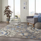 HomeRoots 8' x 11' Gray and Blue Vines Indoor Outdoor Area Rug