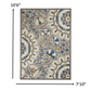 HomeRoots 8' x 11' Gray and Blue Vines Indoor Outdoor Area Rug