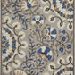 HomeRoots 8' x 11' Gray and Blue Vines Indoor Outdoor Area Rug