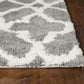 HomeRoots 8' x 11' Grey Ivory Machine Woven Ogee Indoor Shag Area Rug
