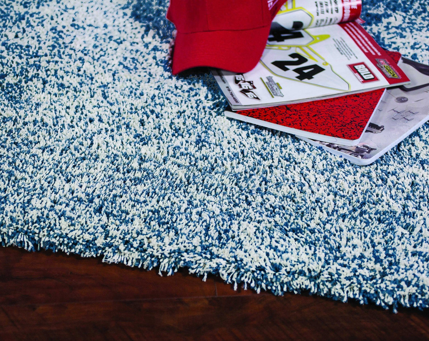 HomeRoots 8' x 11' ' Indigo and Ivory Heather Shag Area Rug