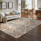 HomeRoots 8' x 11' Ivory Brown Decorative Diamond Area Rug