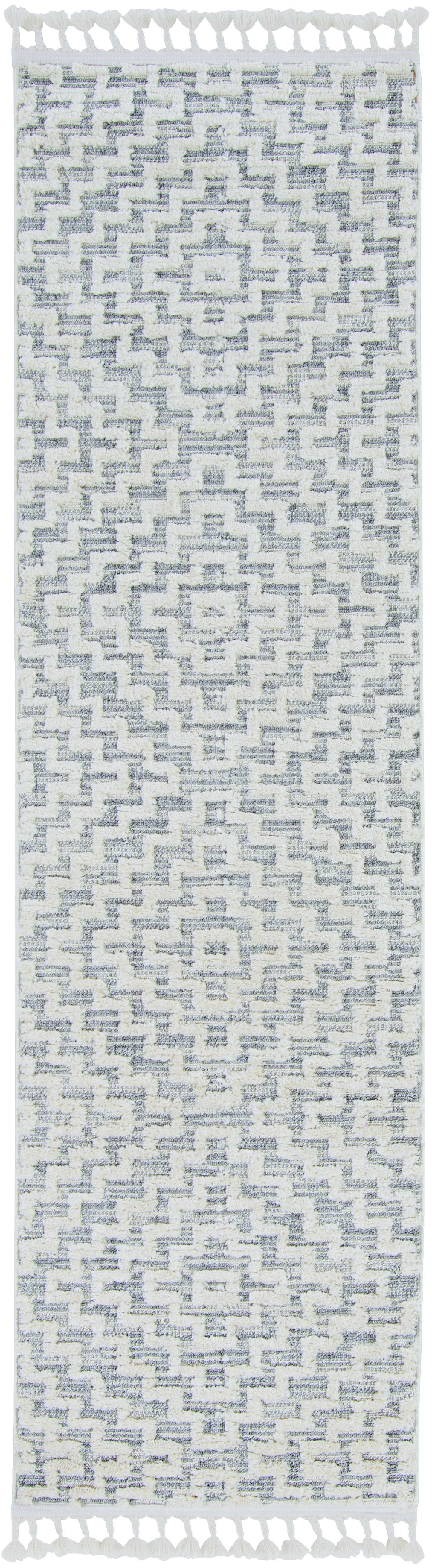 HomeRoots 8' x 11' Ivory Grey Machine Woven Diamond Geometric Indoor Area Rug