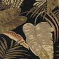 HomeRoots 8' x 11' Midnight Black Hand Tufted Tropical Leaves Indoor Area Rug