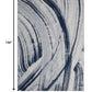HomeRoots 8' x 11' Navy Ivory Abstract Strokes Modern Area Rug