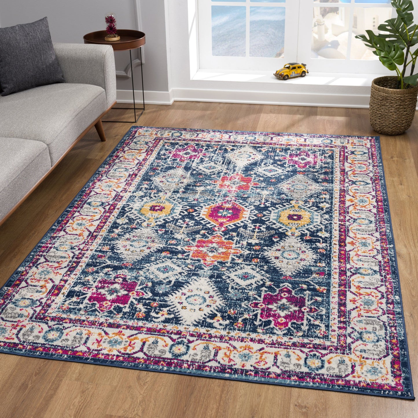 HomeRoots 8' x 11' Navy Traditional Decorative Area Rug