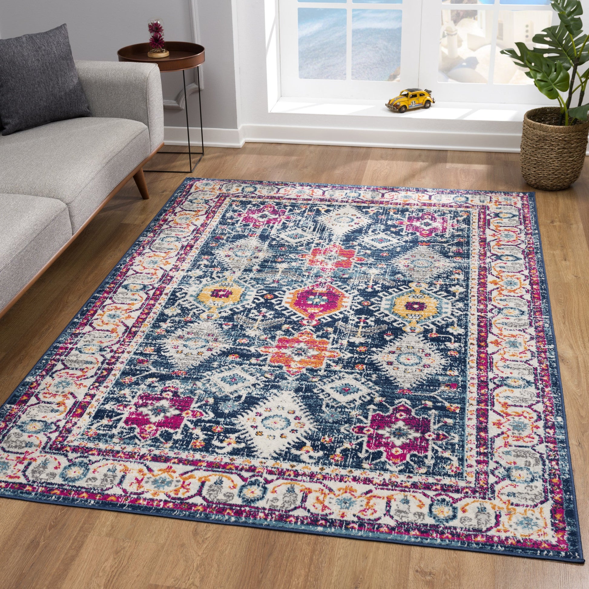 HomeRoots 8' x 11' Navy Traditional Decorative Area Rug