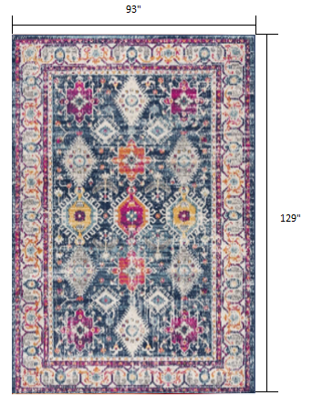 HomeRoots 8' x 11' Navy Traditional Decorative Area Rug