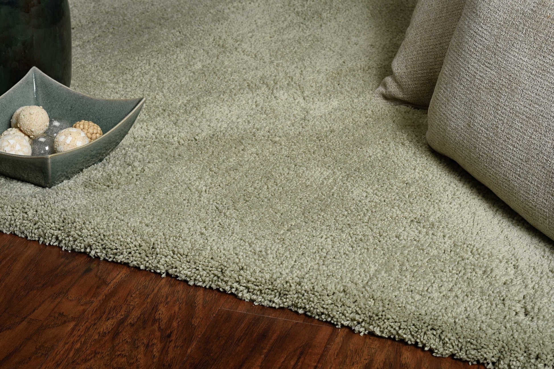 HomeRoots 8' x 11' Solid Color Sage Green Shag Area Rug