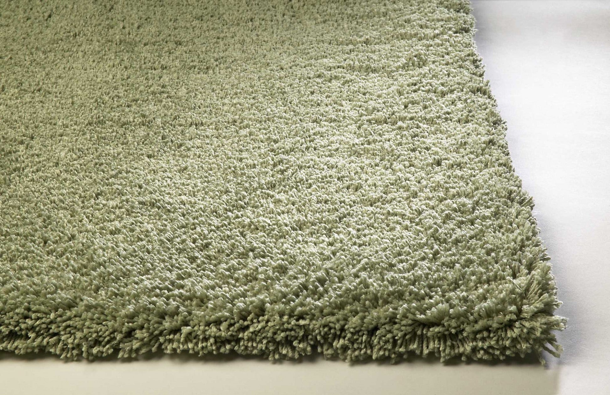 HomeRoots 8' x 11' Solid Color Sage Green Shag Area Rug