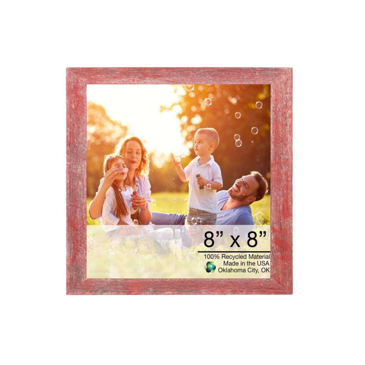 HomeRoots 8” x 8” Rustic Farmhouse Espresso Wood Frame