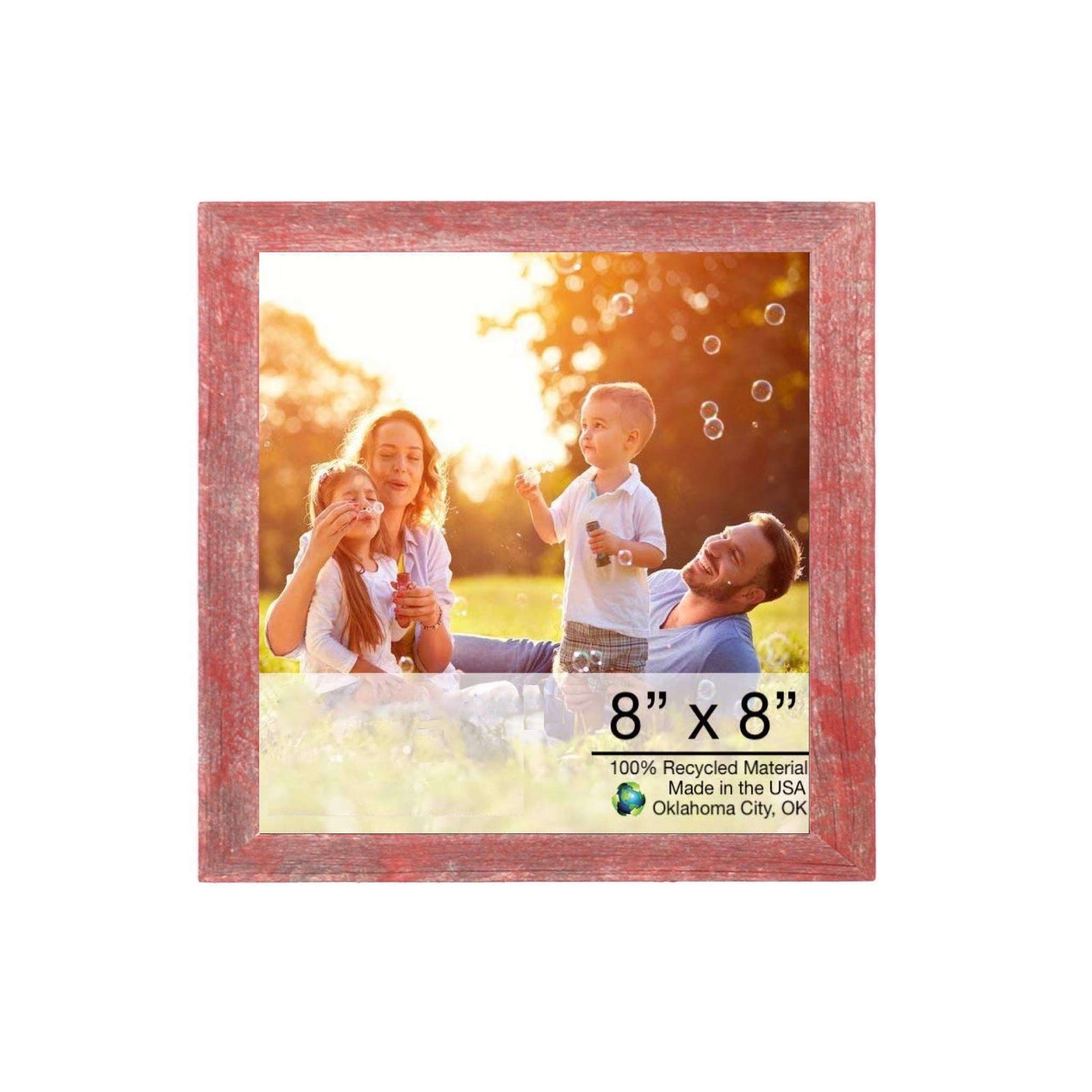 HomeRoots 8” x 8” Rustic Farmhouse Espresso Wood Frame