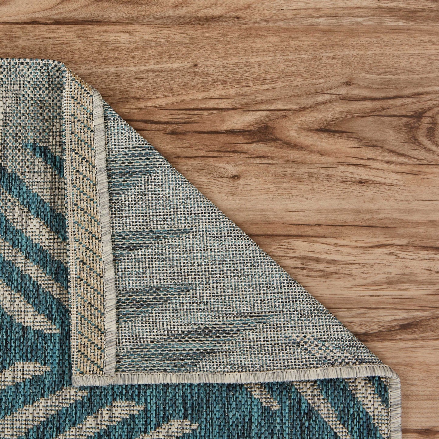 HomeRoots 8’ x 9’ Gray Palm Leaves Indoor Outdoor Area Rug