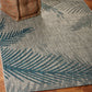 HomeRoots 8’ x 9’ Gray Palm Leaves Indoor Outdoor Area Rug
