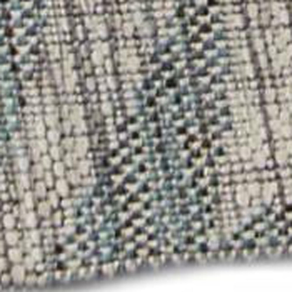 HomeRoots 8’ x 9’ Gray Palm Leaves Indoor Outdoor Area Rug