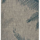 HomeRoots 8’ x 9’ Gray Palm Leaves Indoor Outdoor Area Rug