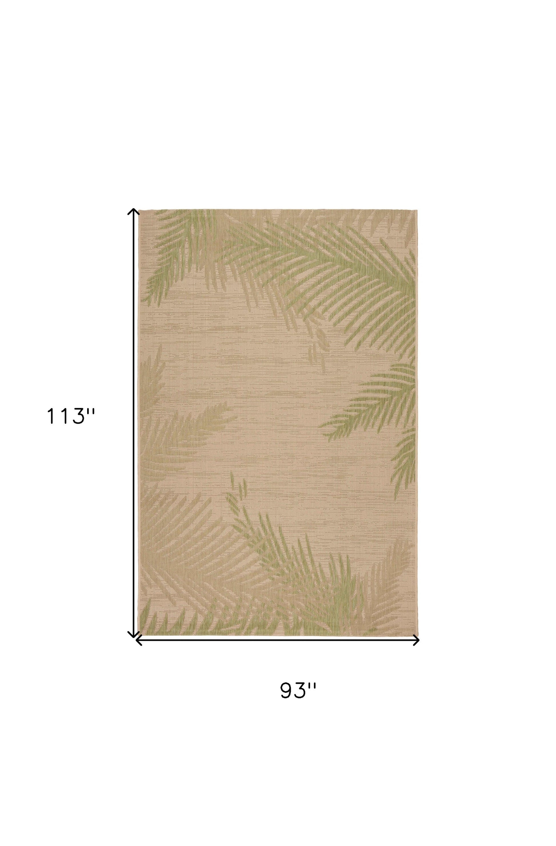 HomeRoots 8’ x 9’ Green Palms Indoor Outdoor Area Rug