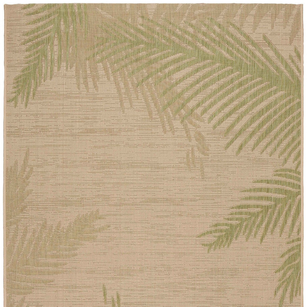 HomeRoots 8’ x 9’ Green Palms Indoor Outdoor Area Rug