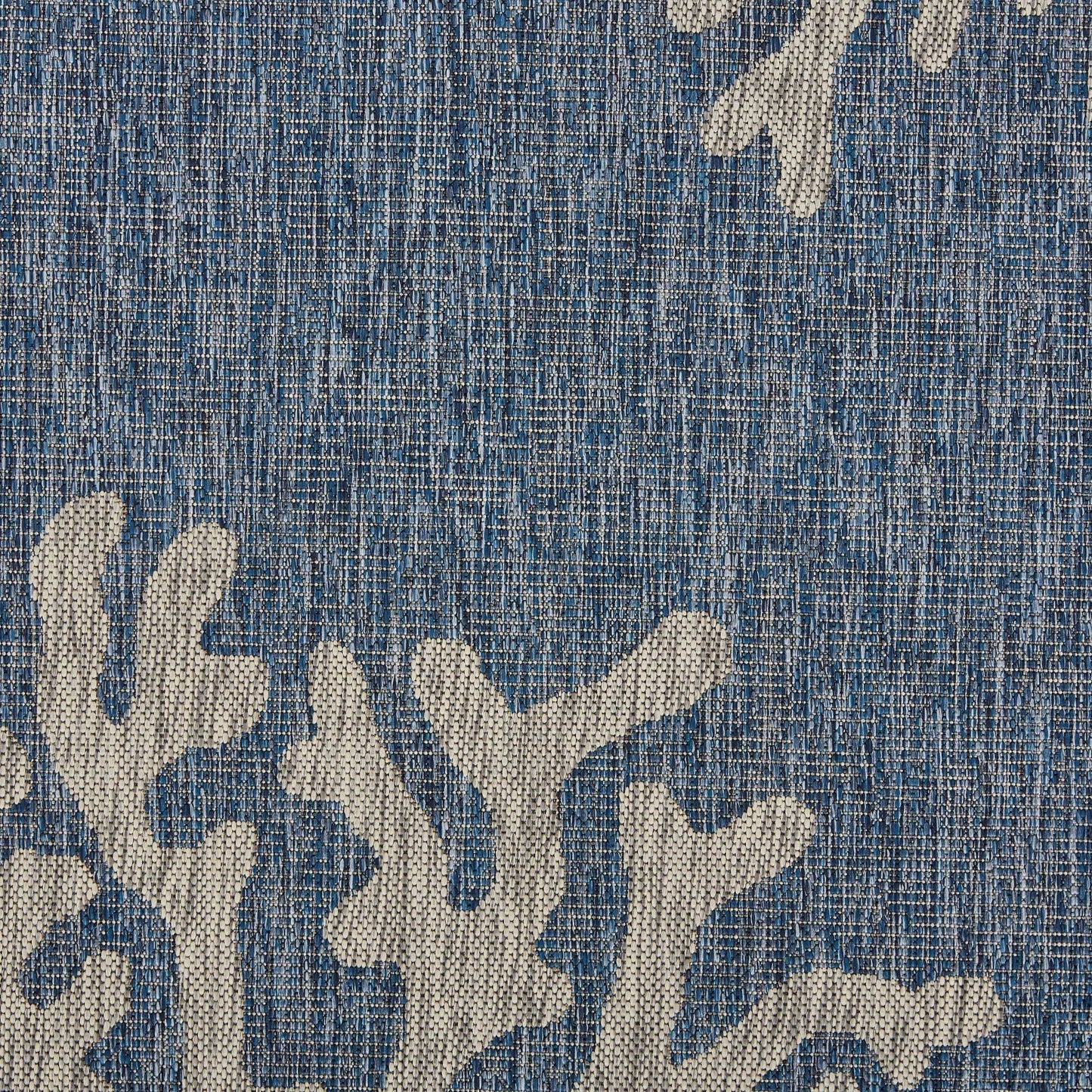 HomeRoots 8’ x 9’ Navy Coral Reef Indoor Outdoor Area Rug