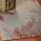 HomeRoots 8’ x 9’ Palm Leaves Indoor Outdoor Area Rug in Red Finish