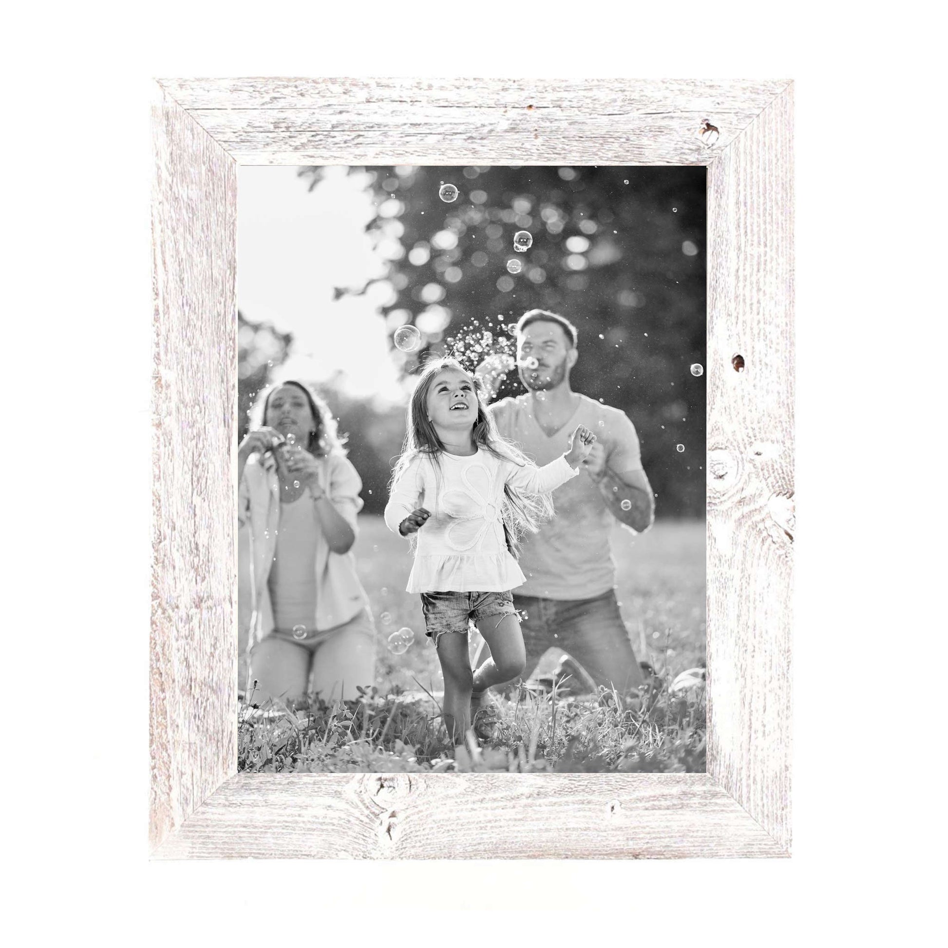 HomeRoots 8" x 9" Rustic White Washed Grey Picture Frame