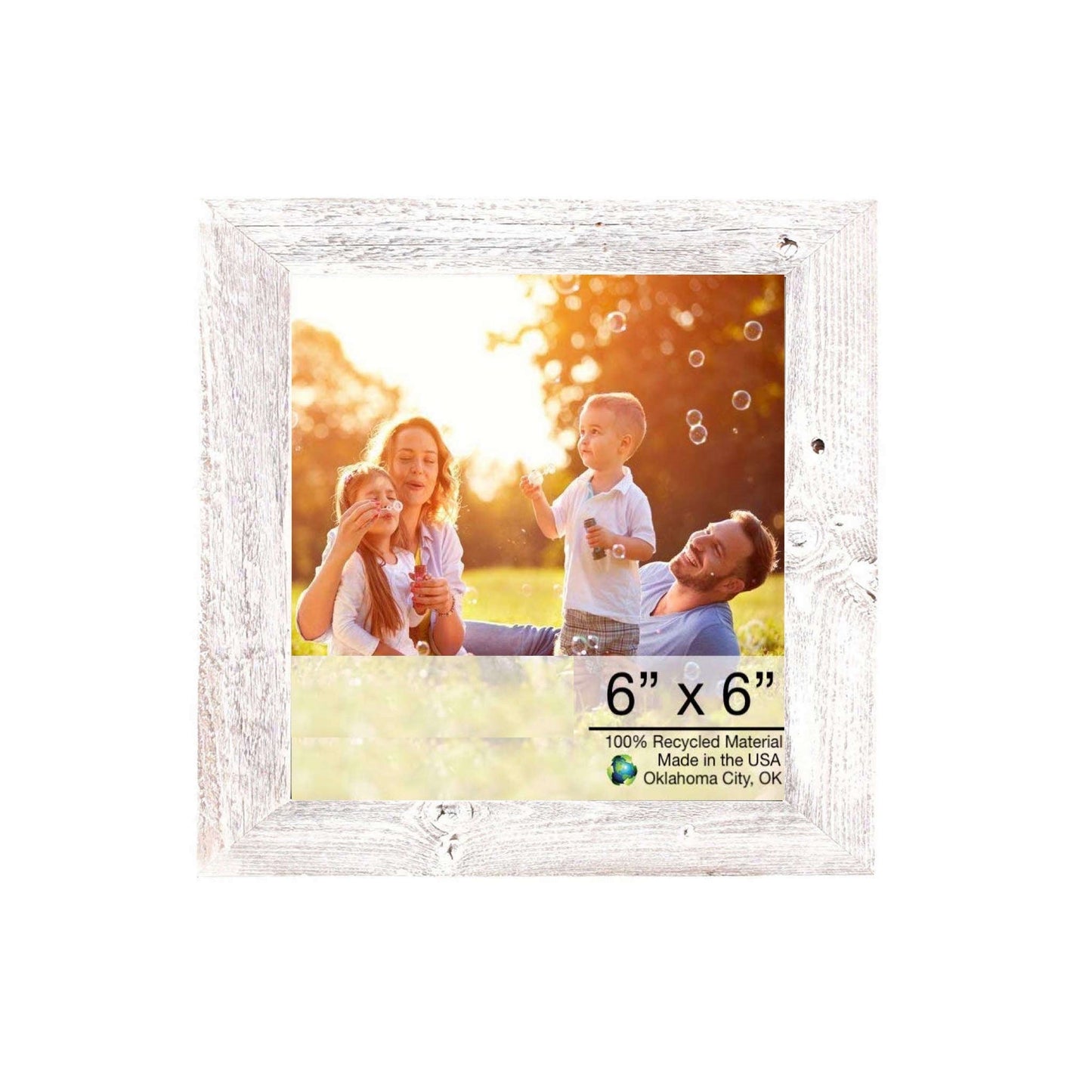 HomeRoots 8" x 9" Rustic White Washed Grey Picture Frame