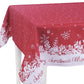 HomeRoots 84" Merry Christmas Printed Rectangle Tablecloth in Red