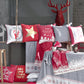 HomeRoots 84" Merry Christmas Printed Rectangle Tablecloth in Red