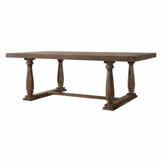 HomeRoots 84" x 42" x 30" Dining Table In Weathered Oak Finish