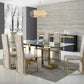 HomeRoots 87 x 39 x 30 Polished Gold Glass Stainless Steel Dining Table
