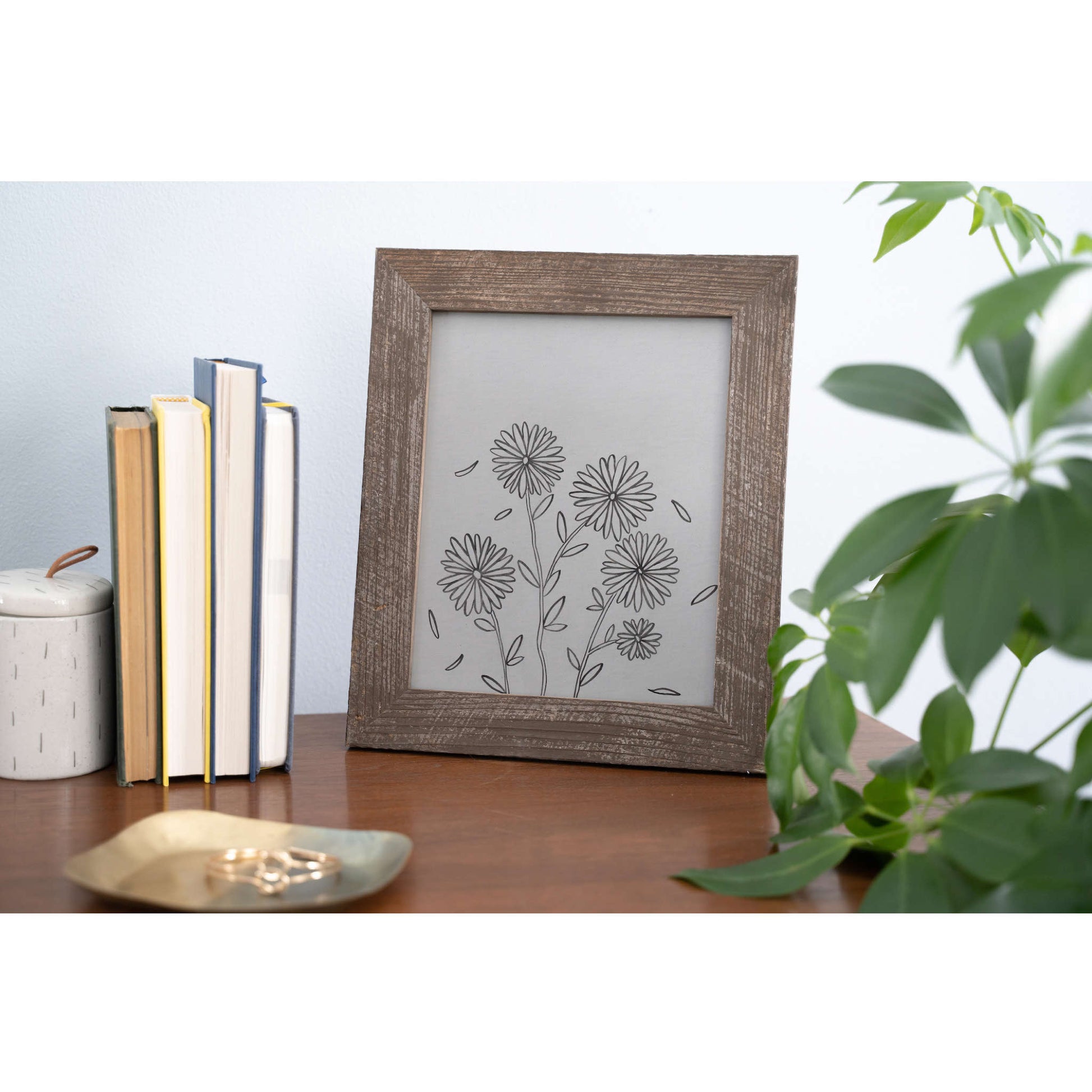 HomeRoots 8.5" x 11" Rustic Espresso Picture Frame