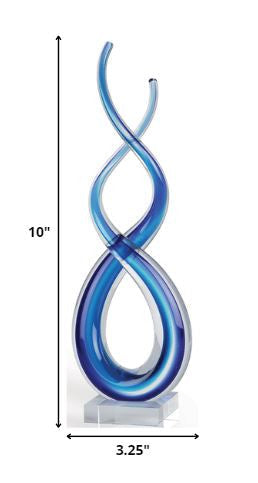 HomeRoots 9 Blue Art Glass Centerpiece