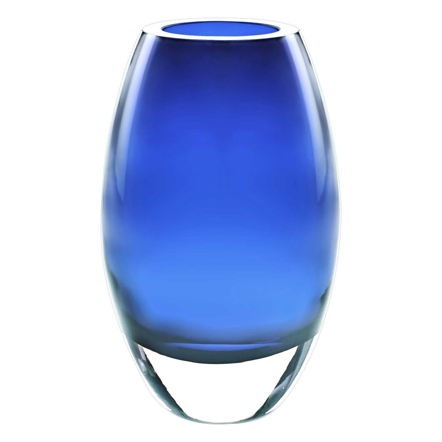 HomeRoots 9 Mouth Blown Crystal European Made Midnight Blue Crystal Vase