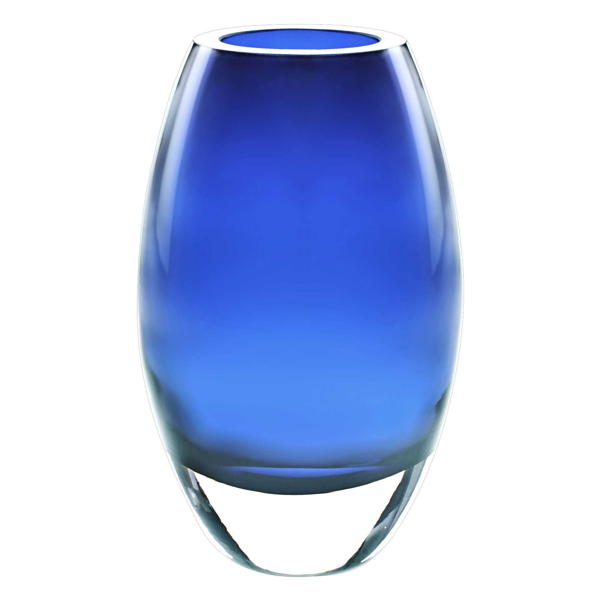 HomeRoots 9 Mouth Blown Crystal European Made Midnight Blue Crystal Vase