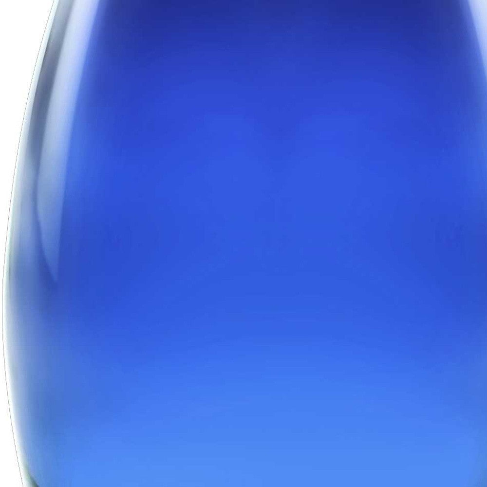 HomeRoots 9 Mouth Blown Crystal European Made Midnight Blue Crystal Vase
