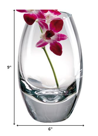 HomeRoots 9 Mouth Blown Crystal European Made Vase