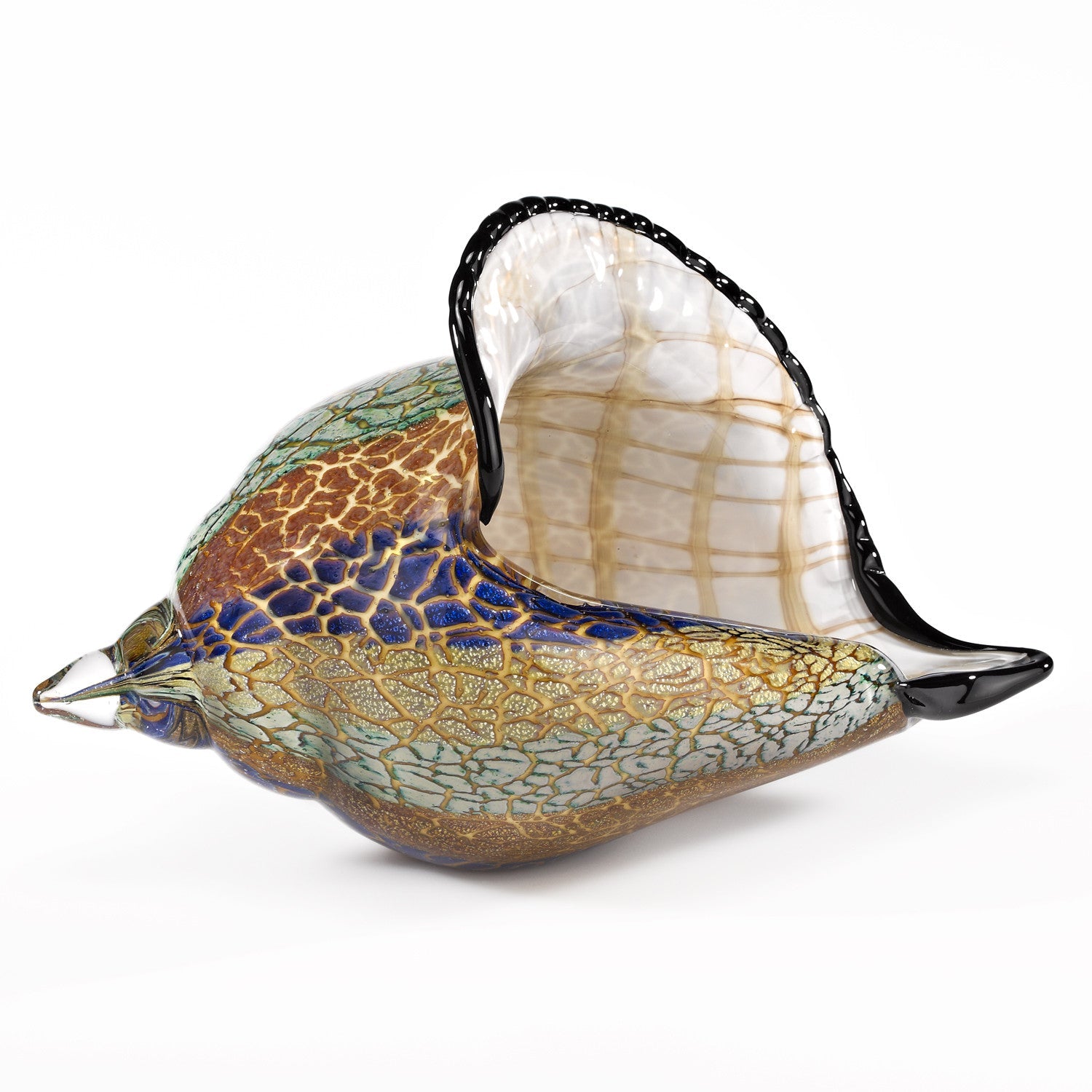 Shell Oasis HomeRoots 9 MultiColor Large Conch Shell Art Glass – Kitchen Oasis