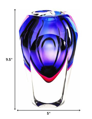 HomeRoots 9 Purple Art Glass Vase