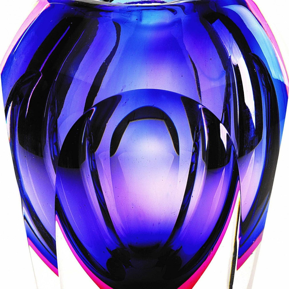 HomeRoots 9 Purple Art Glass Vase