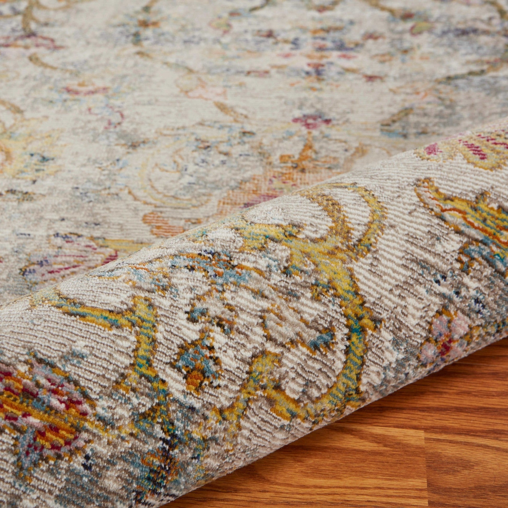 HomeRoots 9' x 12' Beige Abstract Garden Area Rug