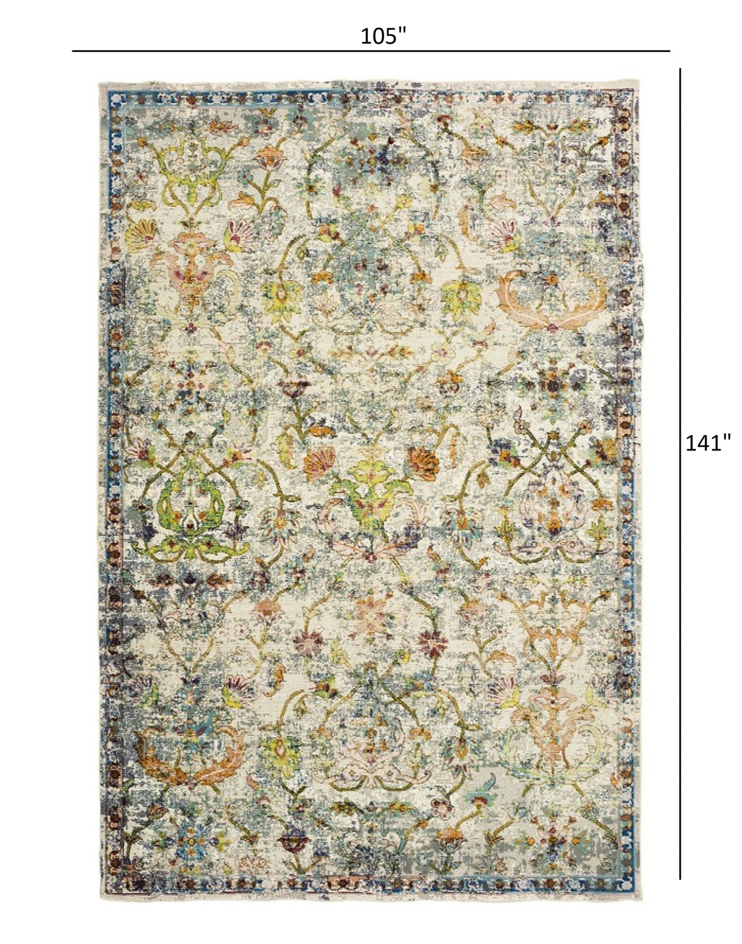 HomeRoots 9' x 12' Beige Abstract Garden Area Rug
