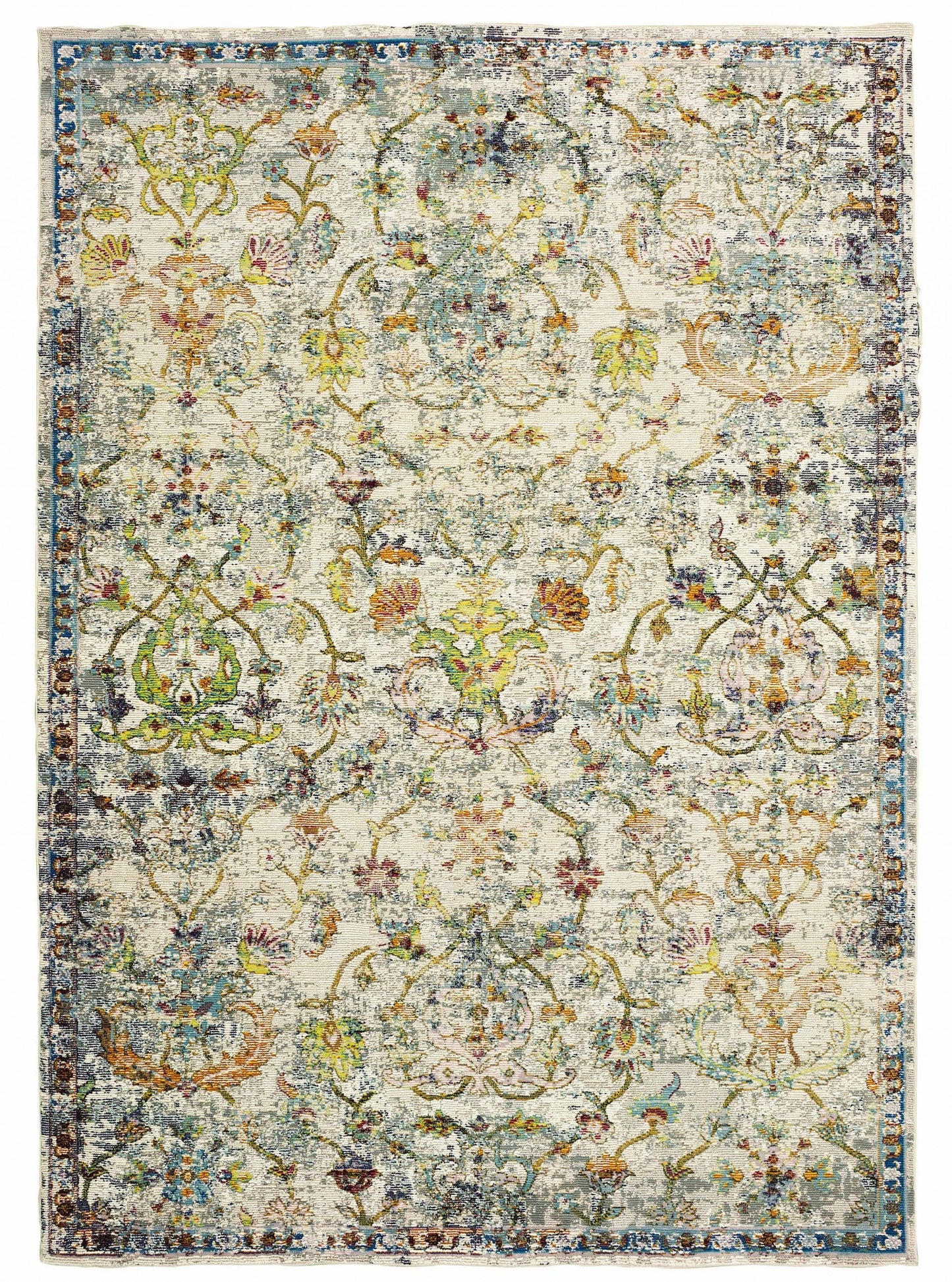 HomeRoots 9' x 12' Beige Abstract Garden Area Rug