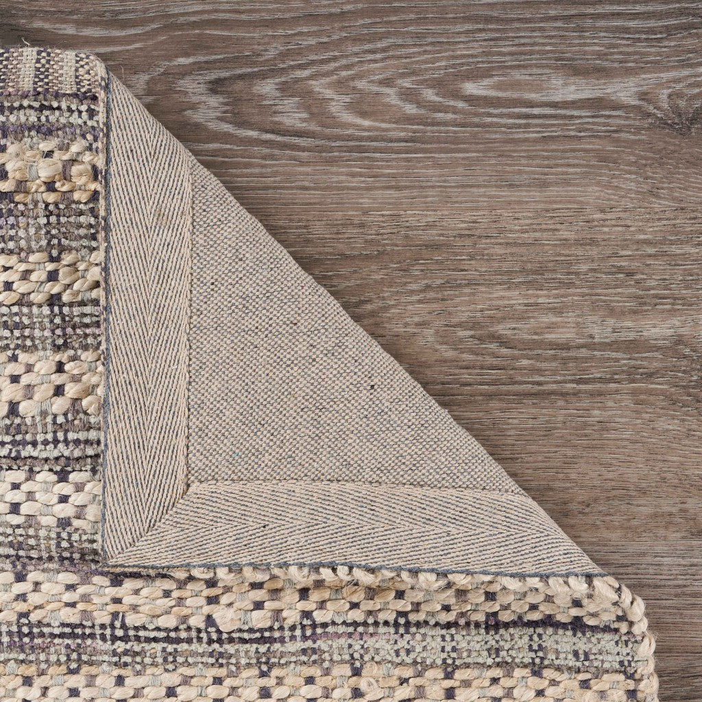 HomeRoots 9' x 12' Brown and Gray Striped Area Rug